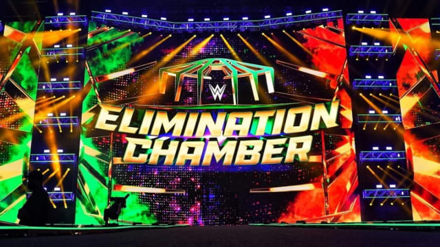 The LED stage for WWE Elimination Chamber.